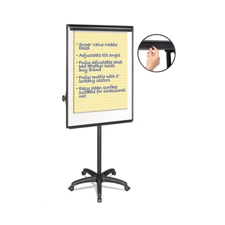 Bi-Silque MasterVisi, Silver Easy Clean Dry Erase Mobile Presentation Easel, 44in To 75-1/4in High EA4800055